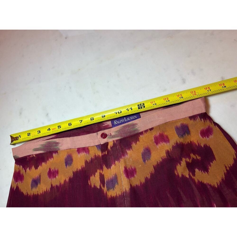 Vintage Ralph Lauren Purple Label Wide Leg Silk Pants ikat Printed 1990s Runway - Picture 11 of 16
